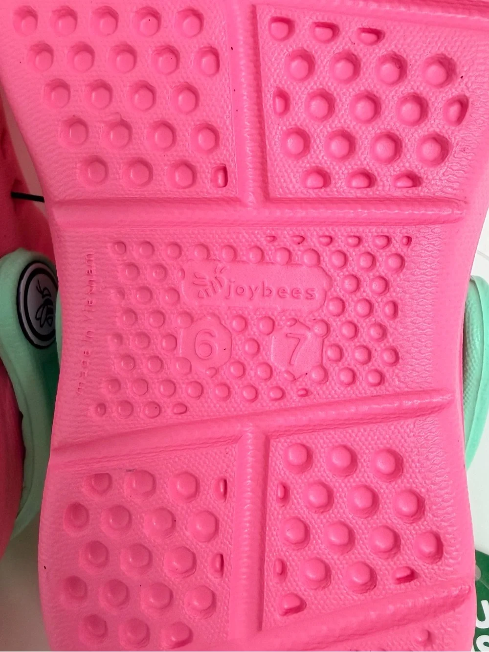 Joybees Kids Poppinz Slip-On Clog Sandals - Pink with Mint Strap